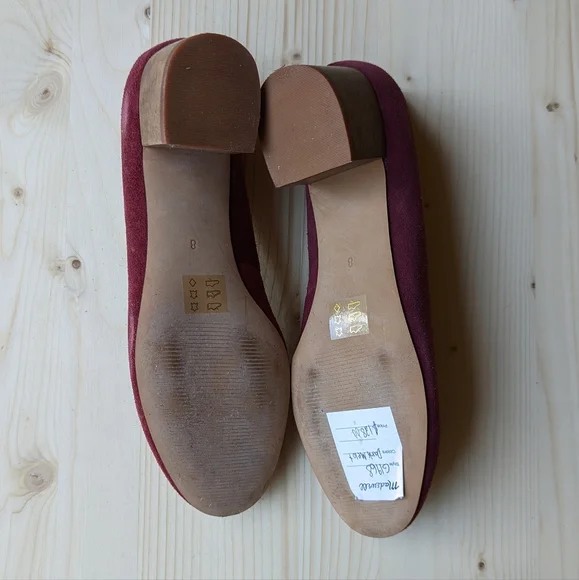 Madewell Block Heel Dress Shoes in Burgundy Wine suede leather - Picture 5 of 5